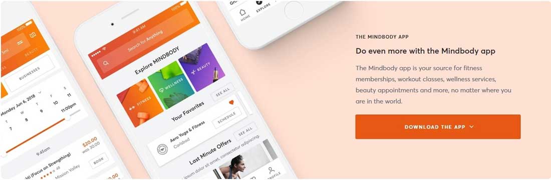 Download the MindBody app